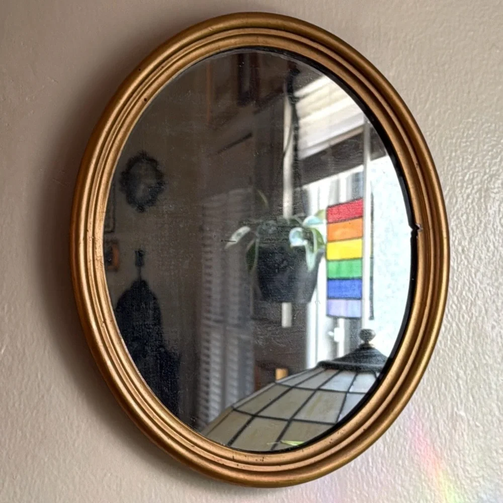 Antique gilt gold hanging mirror